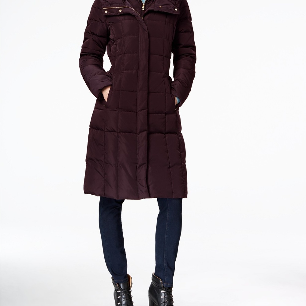 Cole Haan Layered Puffer Coat XS Merlot / Burgundy